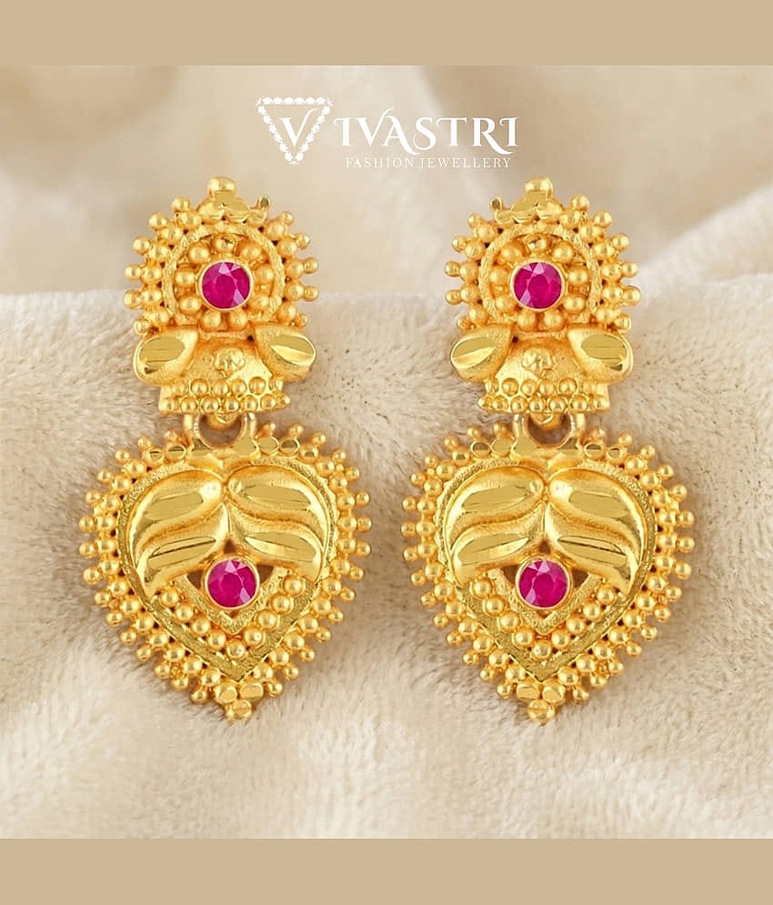 VIVASTRI Golden Drop Earrings ( Pack of 1 )