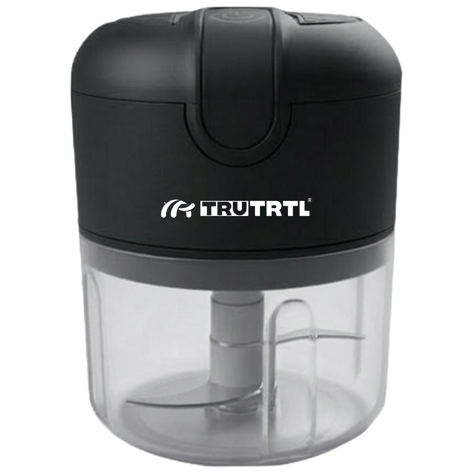 truTRTL Smart Electric Chopper for Kitchen | 1200 mAh Battery | Onion, Tomato & Vegetable Cutter | 1 Year Warranty | Ideal for Busy Moms | 300ml (Black)