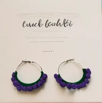 Handmade Crochet Flower Earrings - Colorful Boho Style Handmade Crochet Flower Earrings - Colorful Boho Style