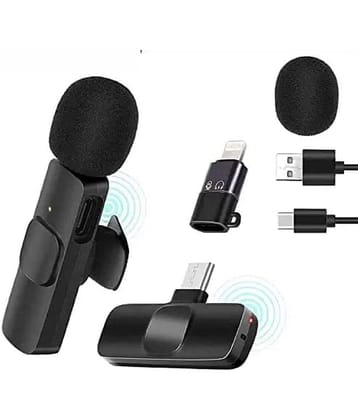 Hybite K8 Wireless Collar Mic for Type-C Android Cell Phone,Tablets & iPhone Supported Lavalier Microphone, Noise Reduction Lapel Mike -Shoots,Youtubers, Video Recording,Facebook,Live Stream
