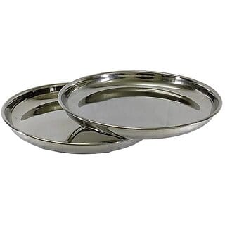 Stainless Steel Plates  Traditional  Authentic  Your Kitchen with Plates, 29x29x3.5 cm, 700 gm Weight, 2 Qty