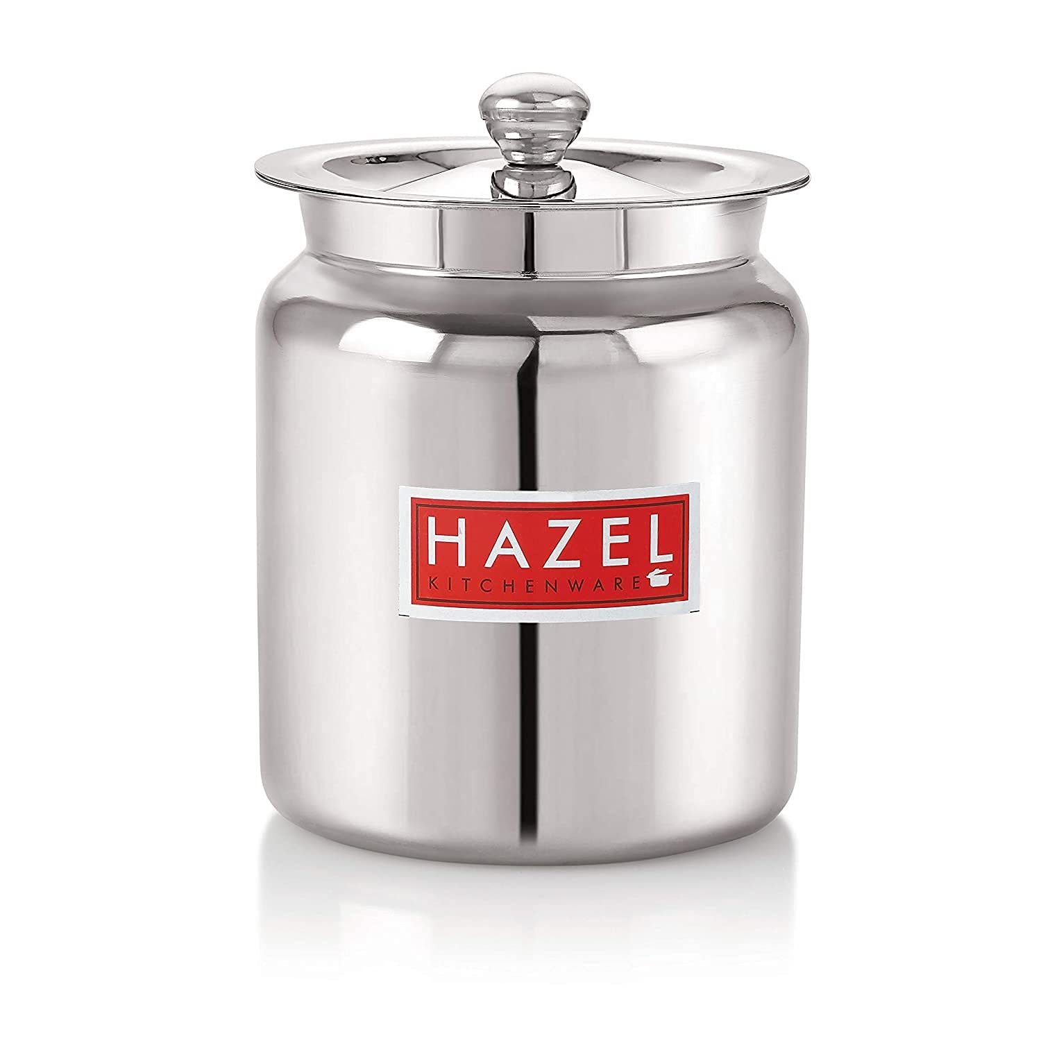 HAZEL Stainless Steel Ghee Container with Lid, 1000 ML , Oil Pot for Kitchen Storage , Steel Ghee Can Dabba , Steel Jar for Daily Use