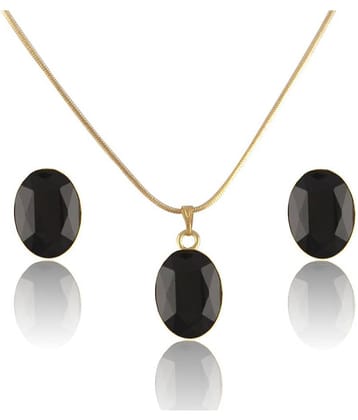 JFL Crystal Pendant with Chain and Earrings Set for Women & Girls