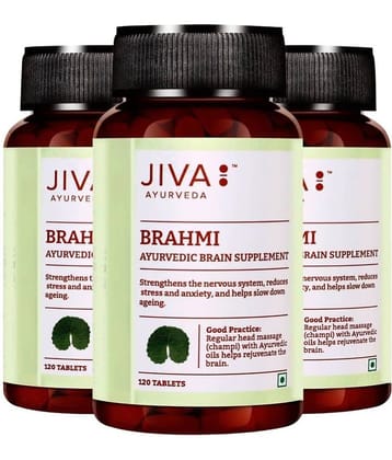 Jiva Brahmi Reduces Stress, Anxiety And Slows Down Aging -120 Nos (Pack of 3)