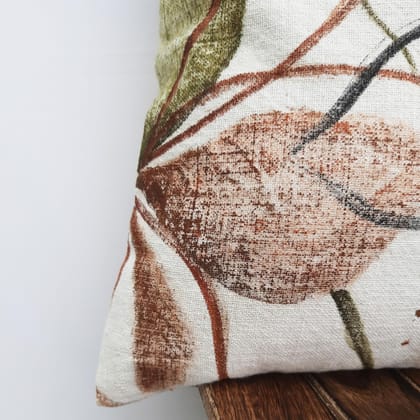Indihomecraft Handicraft Cotton Cushion Cover | Hand Painted Embroidery | Decorative Art Boho Pillow | Handmade Painted Pillow Cover | Square Shape 18X18 Inches Cushion Cover (Set of 1)