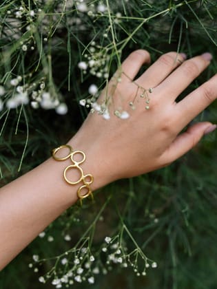 Bubble Brass Adjustable Bracelet (Anti Tarnish)