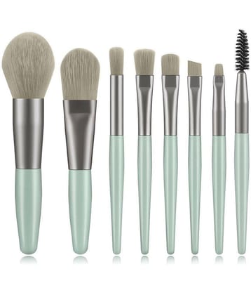 SkinPlus Green Cosmetics 8 Pcs Wooden Synthetic Foundation Brush,Concealer Brush 8 Pcs 100 g