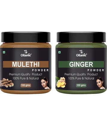 Oilanic 100% Pure Mulethi Powder & Ginger Powder For Skincare Hair Mask 200 g Pack of 2