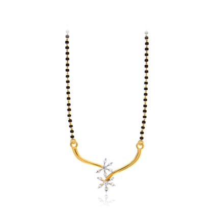 Senco Gold Stellar Radiance Diamond Mangalsutra (1.7 gram / 0.22 Ct / HI-SI / 18K Yellow Gold)