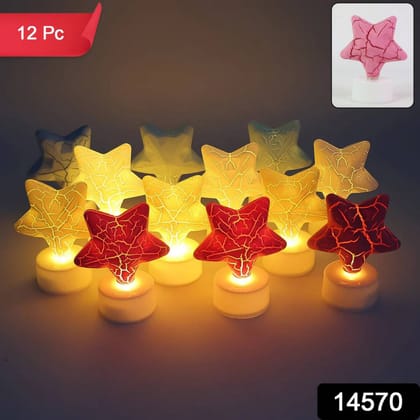Star Shape Decorative LED Tealight Candles (12 Pcs)