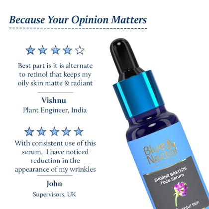 Shubhr Bakuchi Oil Free Face Serum | Natural Retinol Alternative for Youthful Skin (30 ml)