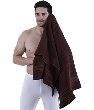 Dollar Cotton Striped 500 -GSM Bath Towel ( Pack of 1 ) - Brown