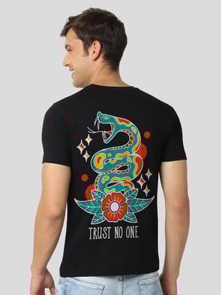 Trust No One Half Sleeve T-Shirt-BLACK / S