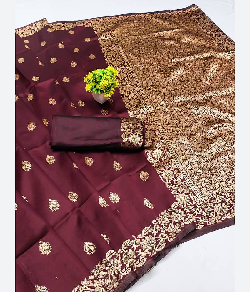 HEMA SILK MILLS Silk Printed Regular Saree With Unstitched Blouse Piece ( Blue )