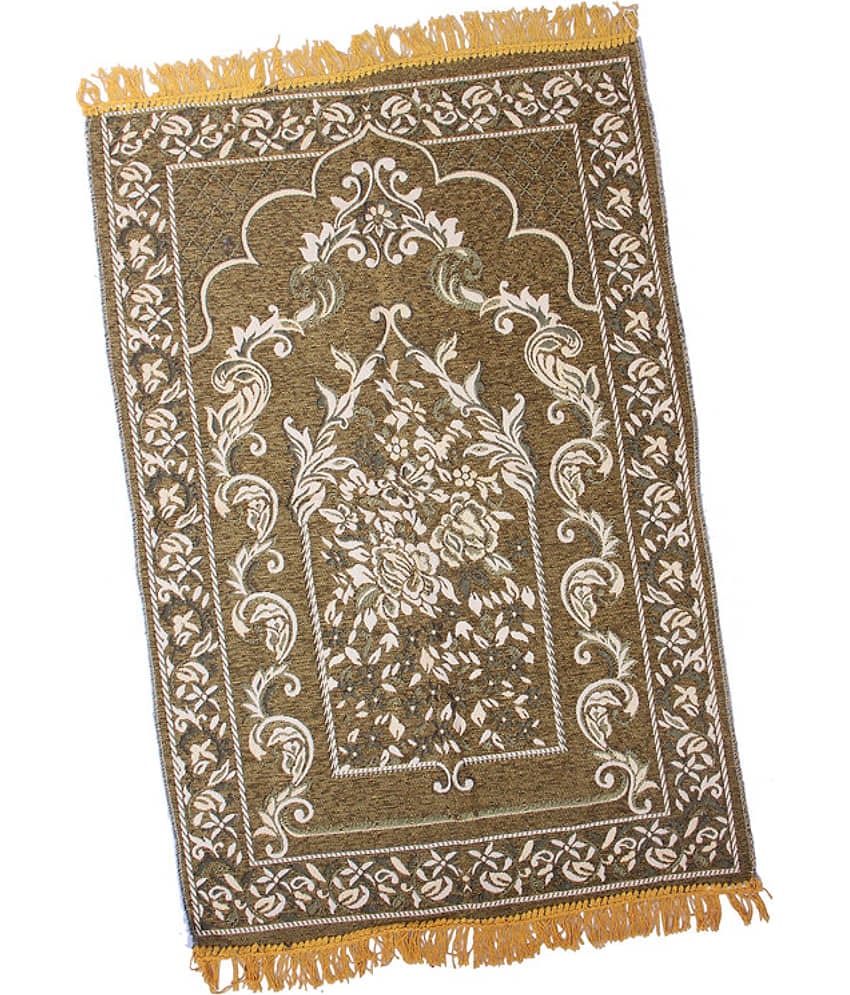 ADIRNY Yellow Single Regular Cotton Prayer Mat ( 110 X 70 cm )