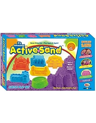Ekta Active Sand Castle Play Set for Kids Online India | 500 Gm Sand, 6 Moulds, Multi-color