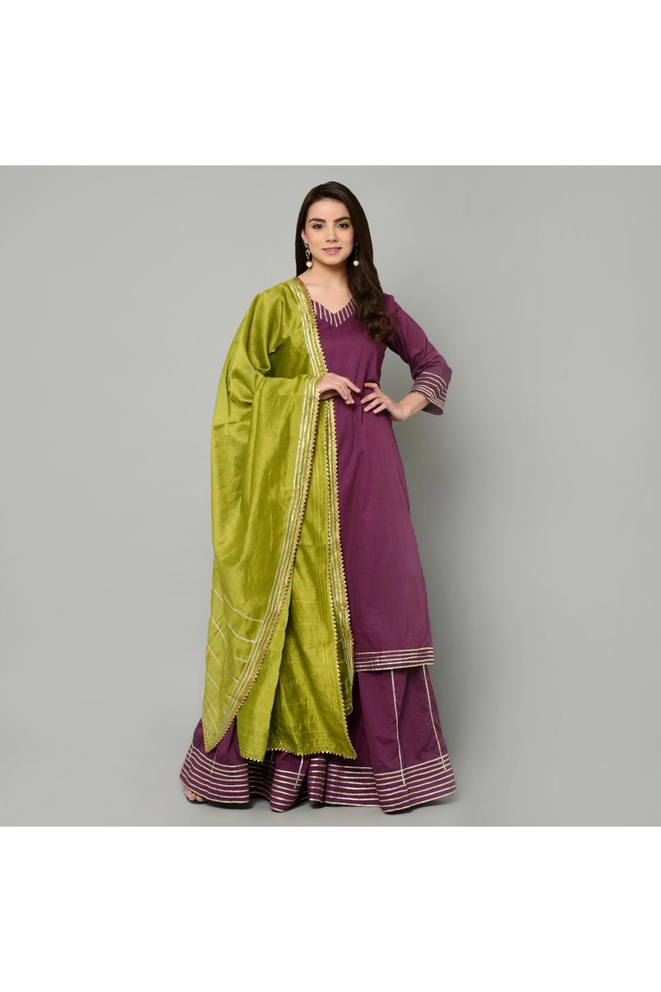 PURPLE AMETHYST SHARARA SET OF 3-XL