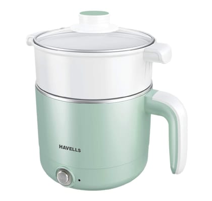 Havells Capture 1.2 L Multi-Cook Electric Kettle with Steamer | 650W |304 Stainless Steel Inner Body|Cooks Noodles, Rice, Milk | Cool-Touch Body