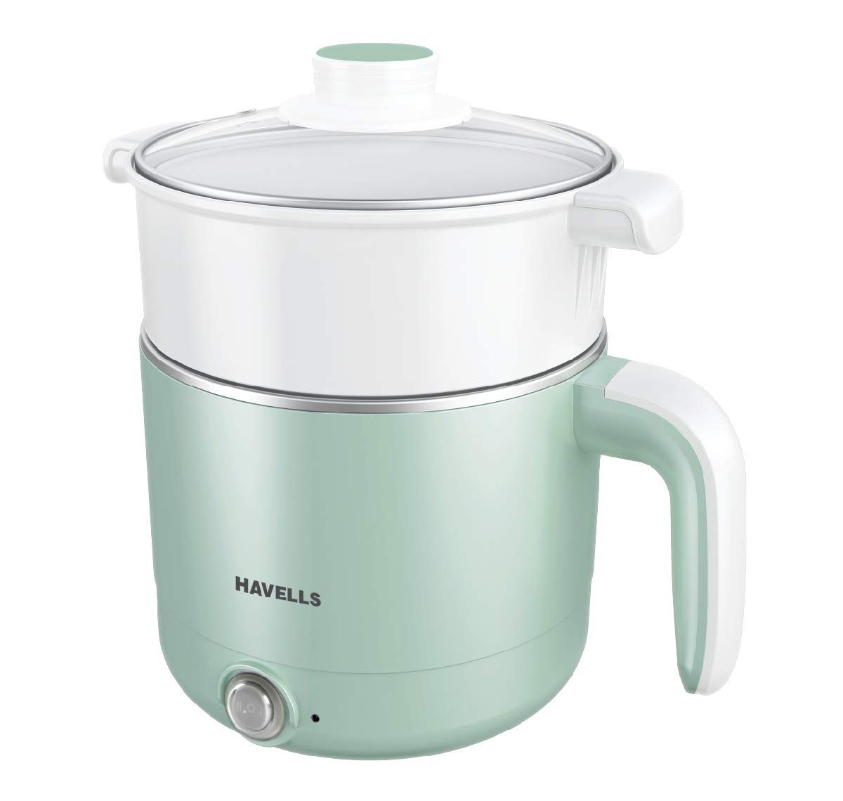 Havells Capture 1.2 L Multi-Cook Electric Kettle with Steamer | 650W |304 Stainless Steel Inner Body|Cooks Noodles, Rice, Milk | Cool-Touch Body