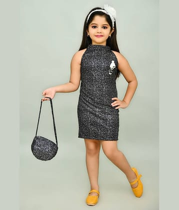 JCT DRESSES Crepe A-line Dress For Girls ( Pack of 1 , Charcoal )