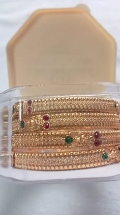 Stunning One Gram Gold Stones Bangles