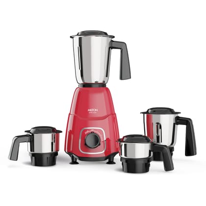 Milton Spire Mixer Grinder, ISI Certified, Grindstone Blade Technology, 4 Jar, 550 W (21000 RPM), 5 yr motor warranty, 2 yr product warranty I Red Milton Spire Mixer Grinder, ISI Certified, Grindstone Blade Technology, 4 Jar, 550 W (21000 RPM), 5 yr moto