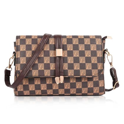 Women s Premium Monogram Sling Bag with Adjustable Strap and Buckle Design Ladies purse Handbag Stylish Shoulder Bag Gift for Women (Black) Women s Premium Monogram Sling Bag with Adjustable Strap and Buckle Design Ladies purse Handbag Stylish Shoulder Bag Gift for Women (Black)