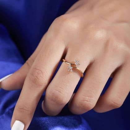 Nataria Silver Moissanites Ring | 22KT Gold Vermeil-13 / Yellow Gold