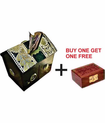 SWH Wood Black Piggy Bank ( Pack of 2 )