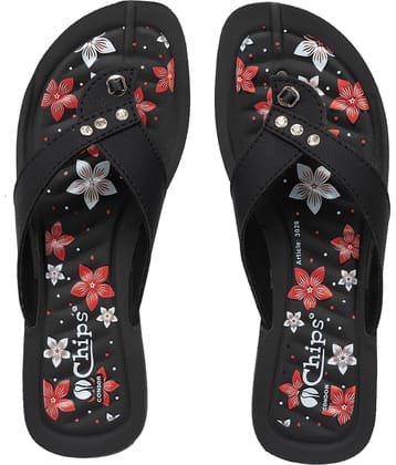 Chips - Black Women's Thong Flip Flop