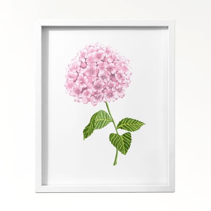 Hydrangea Botanical Wall Art Frame-8x10 inches / White Frame