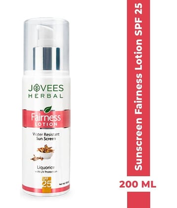 Jovees Herbal Sunscreen Fairness SPF 25 Lotion For Oily & Sensitive Skin, 200ml (Pack of 1)