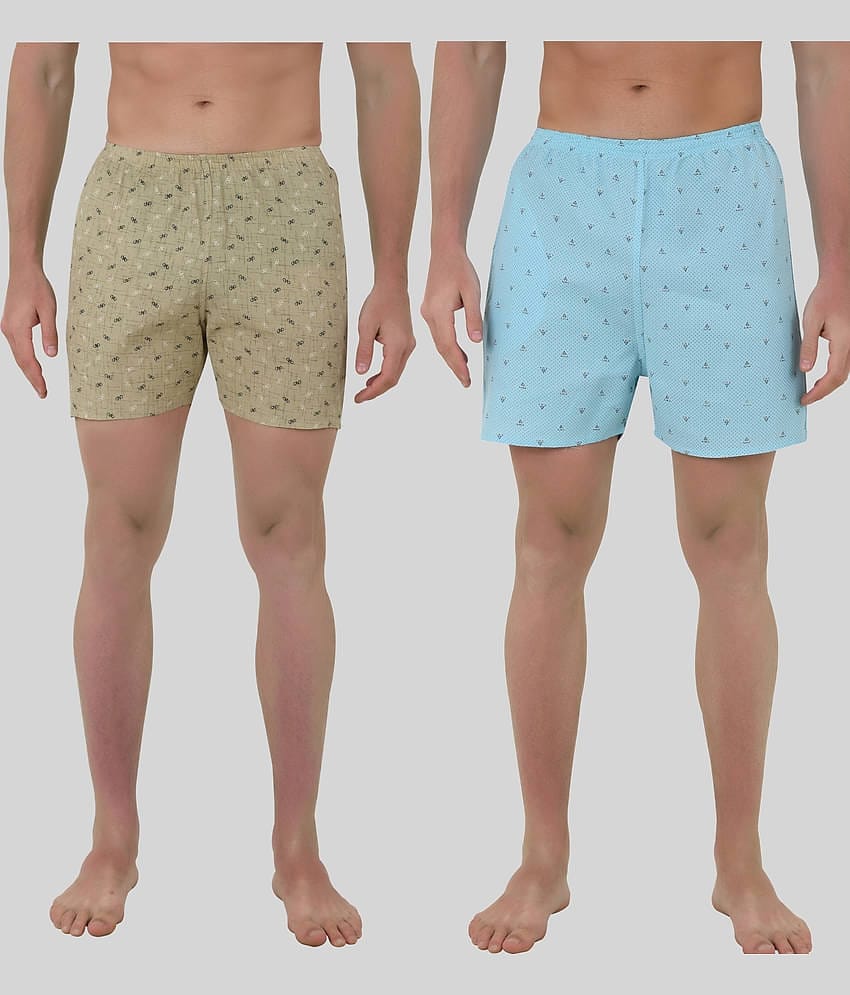 Forbro Pack of 2 Cotton Blend Boxers For Men's ( Multicolor )