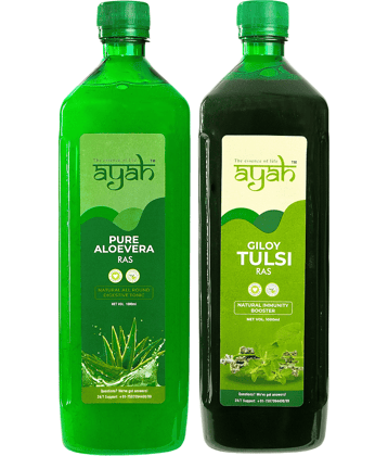 Ayah Aloe Vera & Giloy Tulsi Immunity, Glow & Digestion Juice / Ras - 1000ml + 1000ml