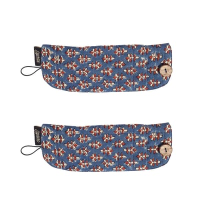 Ajrakh Mug Warmer 8x3 - Set of 2-8 Inches x 3 Inches / Indigo / Red / Cotton