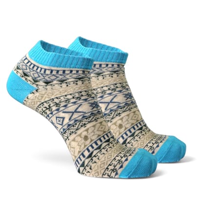 CYAN- MICRO-ARMED NO-SHOW EDITION- ORGANIC COTTON-Pack of 1-Pair