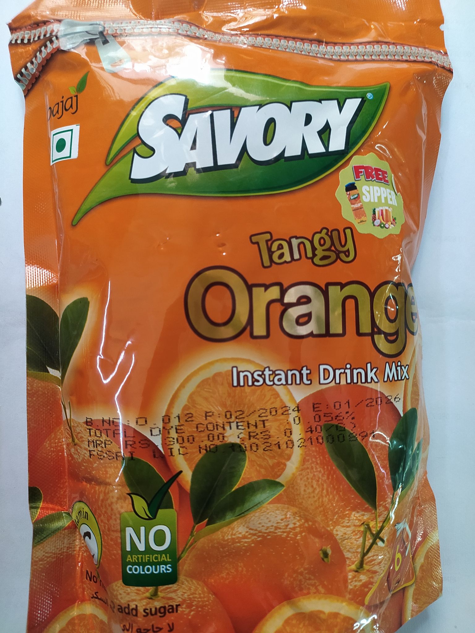 Savory Tangy Orange Instant drink mix 