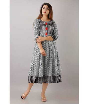 SVARCHI Women Cotton Ethnic Dress ( White )