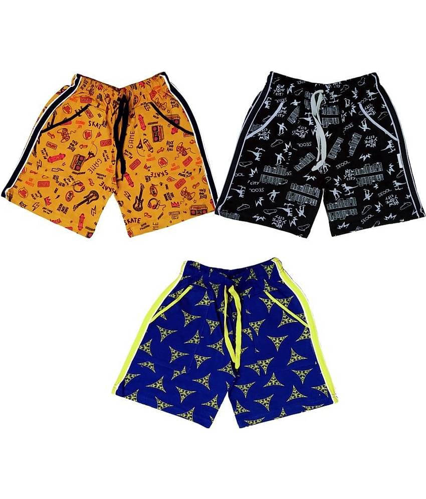 atlans Pack of 3 Cotton Blend Shorts For Boys ( Black )