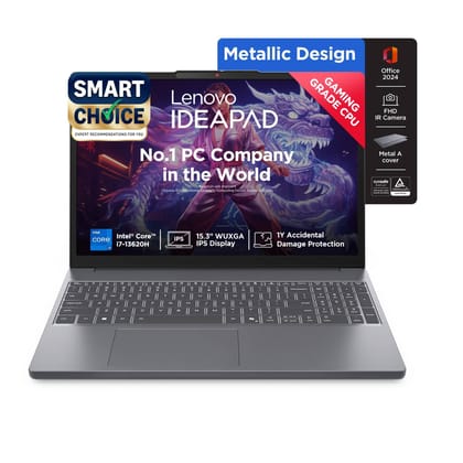 Lenovo IdeaPad Slim 3 13th Gen Intel Core i5-13420H 15.3"(38.8cm) WUXGA IPS Laptop(16GB RAM/512GB SSD/Win 11/Office Home 2024/Backlit/1Yr ADP Free/Top Metal Cover & IR Camera/Grey/1.6Kg), 83K100CGIN Lenovo IdeaPad Slim 3 13th Gen Intel Core i5-13420H 15.