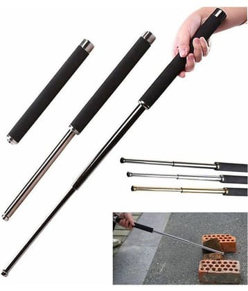 Self Defense Security Baton Telescopic Folding Metal Stick Rod Cushion Grip Heavy Metal Body