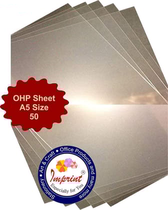 "HEE OHP Sheets 100 Micron A4 Pack of 50 Transparency Film for Crystal Clear Presentations, Reports, & Projects - Perfect for Home & Office Use! "
