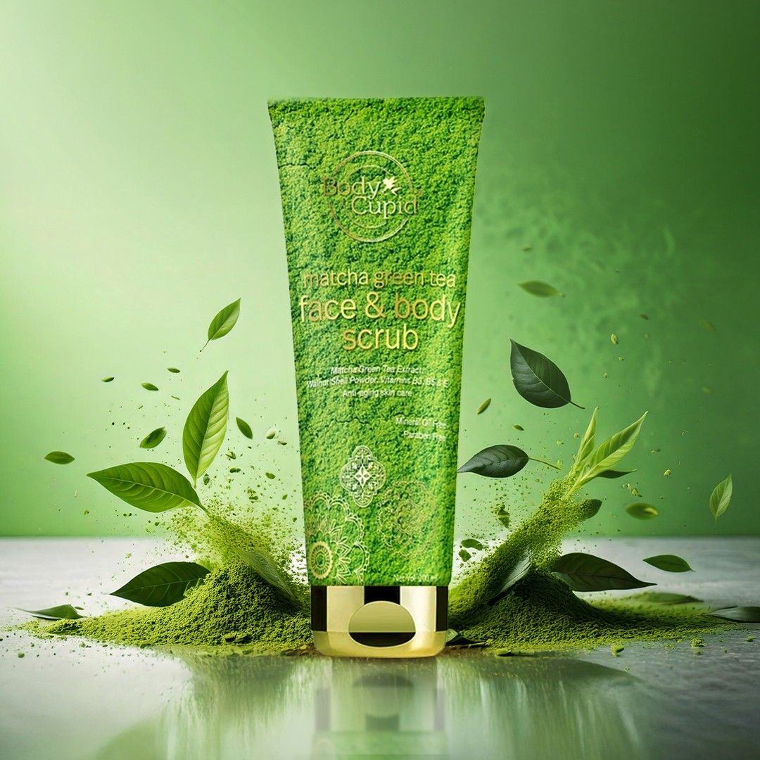 Body Cupid Matcha Green Tea Face And Body Scrub - 200 ml