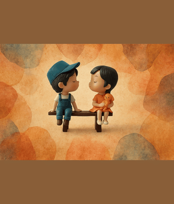 Exopick Kissing Couple on Bench Resin Showpiece Couple Miniatures Showpiece