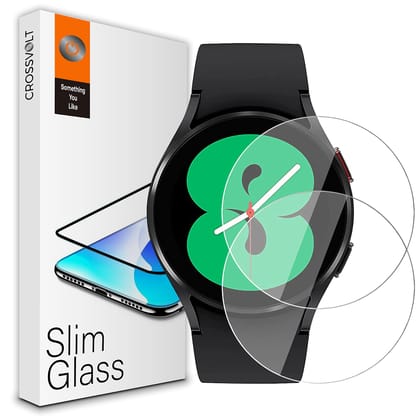 CROSSVOLT Tempered Glass Screen Protector Compatible for Samsung Galaxy Watch 5 And Samsung Galaxy Watch 4 (44mm) (1.4" inch), Pack of 2 CROSSVOLT Tempered Glass Screen Protector Compatible for Samsung Galaxy Watch 5 And Samsung Galaxy Watch 4 (44mm) (1.
