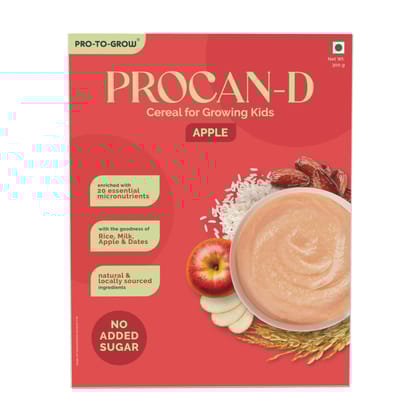 Pro To Grow Procan-D Banana Cereal 300g for Growing Kids | Enriched with Rice, Banana & Dates | No Added Sugar or Preservatives with 20 Micronutrients | Gluten-Free Formula for Complete Nutrition