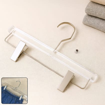 Heavy-Duty Transparent Acrylic Hanger With Adjustable Clips