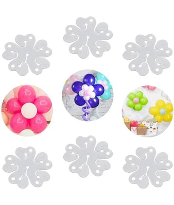 Zyozi ® Flower Shape Balloon Clips for Balloon Holder, Flower Shape Balloon Clips for Balloon, Flower Clips for Balloon Arch for Baby Shower, Wedding, Birthday Party Event Decorations (Pack of 6)