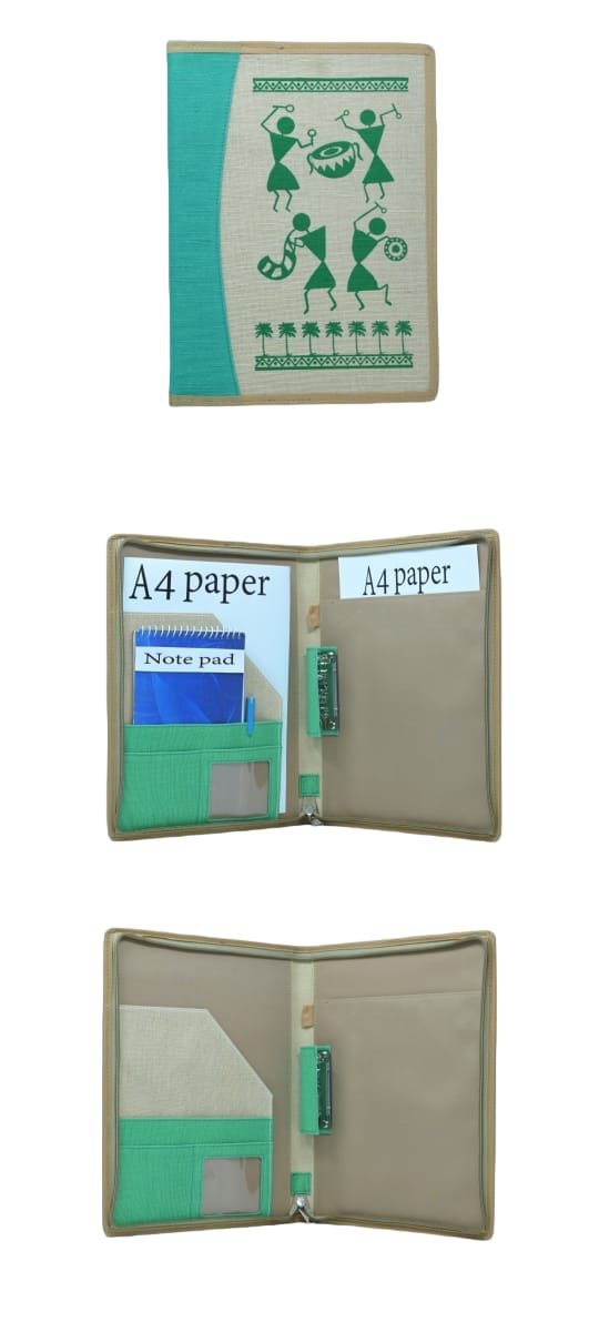 Elegant 14x10 File Folder with Multiple Pockets for Documents, Certificates, and Cards - Stylish and Functional Organizer