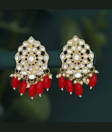 Sukkhi Elegant Gold Plated Kundan & Pearl Chandelier Earring for Women